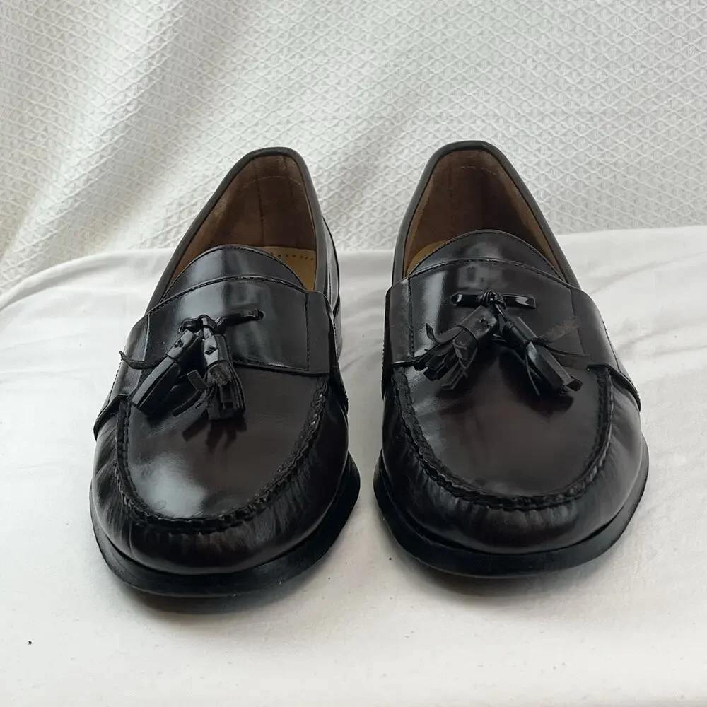 Cole Haan Men’s 9.5M Burgundy Tassel Loafers Leather Dress Shoes Made in India
